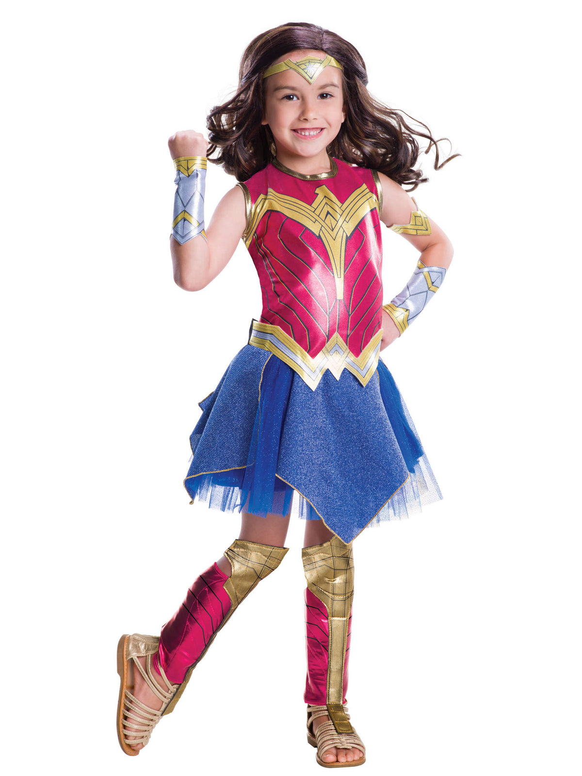 Rubies Wonder Woman Kostüm für Mädchen mit Kleid, Gauntlets und Headpiece