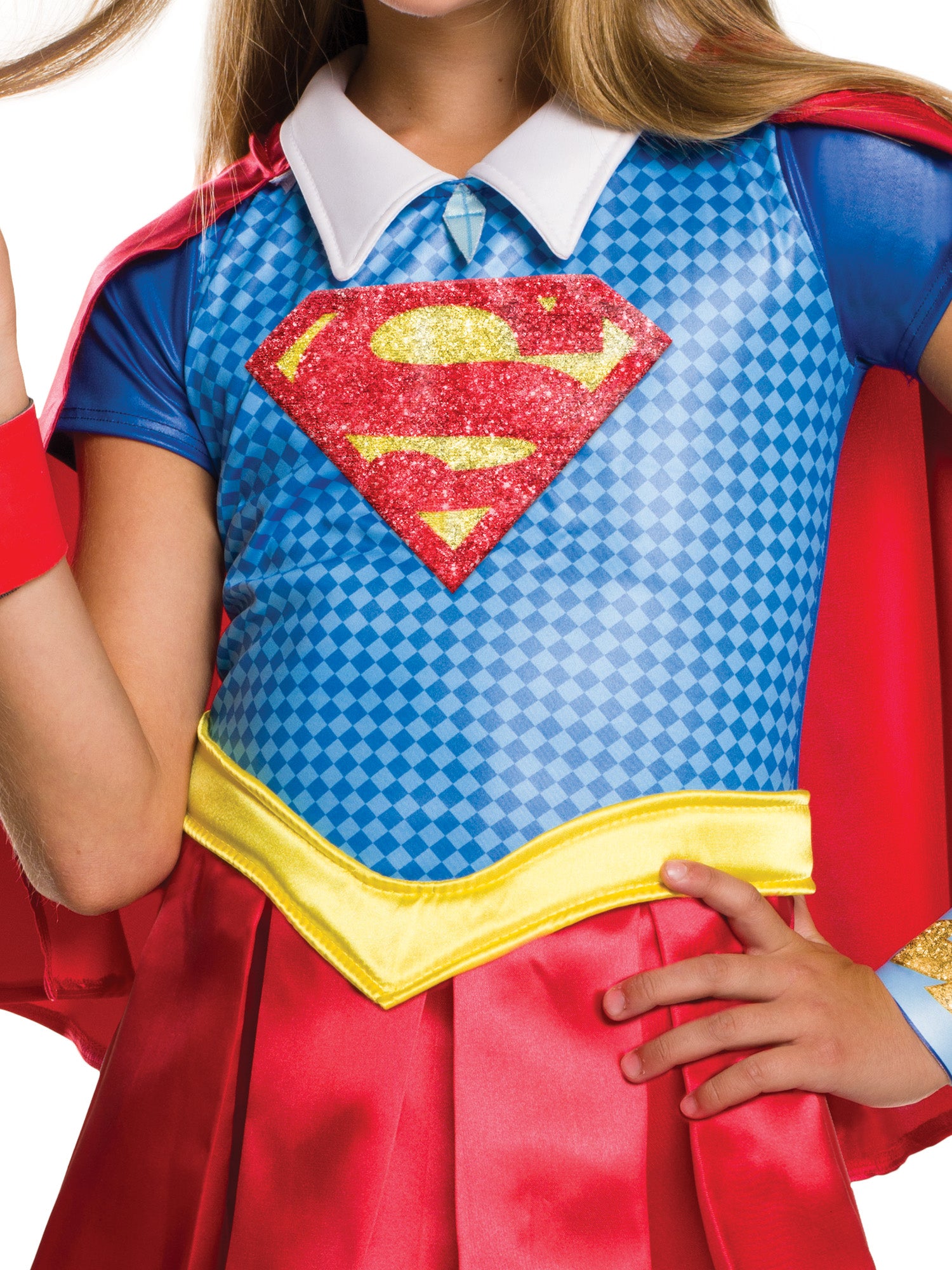 Rubies Supergirl Kinderkostüm Deluxe mit Kleid und Umhang – DC Super Hero Girls – Detailansicht