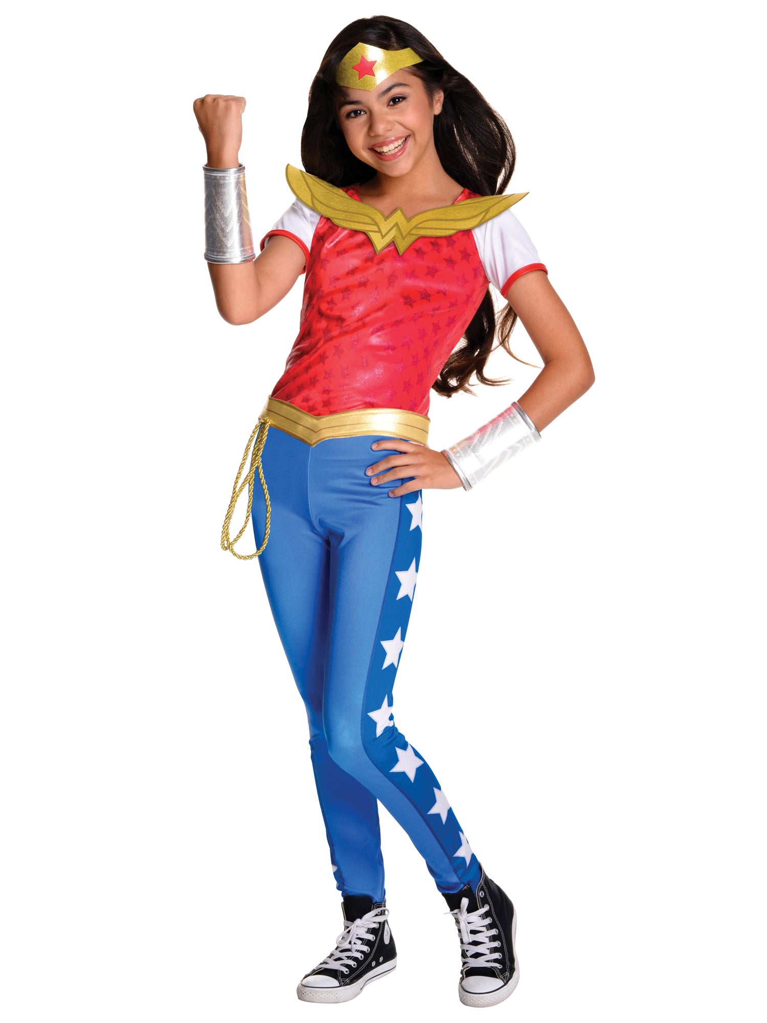 Rubies Wonder Woman Deluxe Kinderkostüm für Mädchen mit Top, Hose, Tiara und Handstulpen