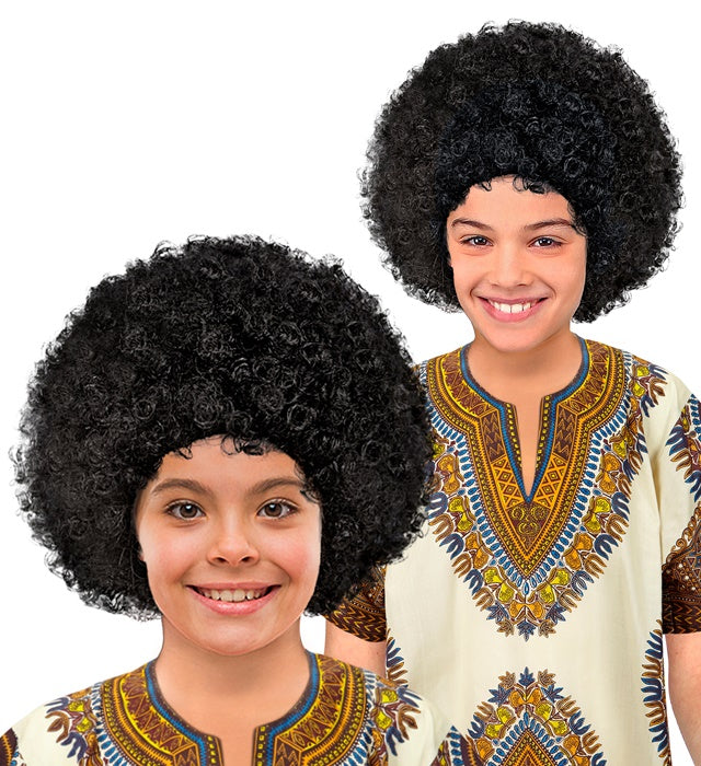 Bunte Afro-Perücke für Fasnacht und Karneval in voluminösem Design