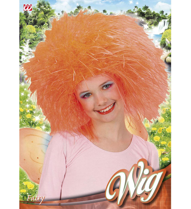 Neonorange Perücke für Fasnacht und Mottoparty