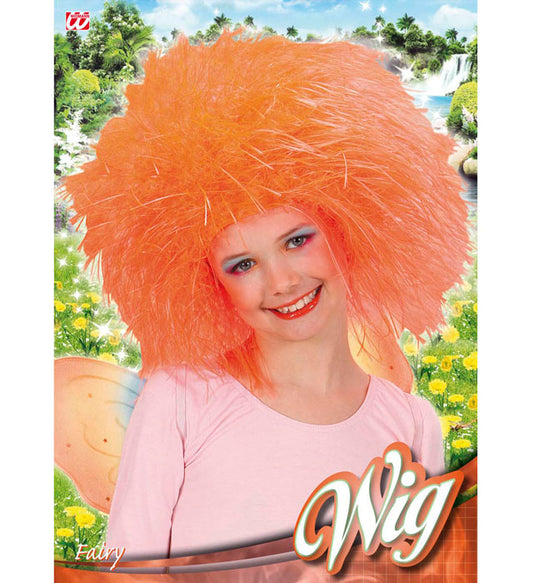 Neonorange Perücke für Fasnacht und Mottoparty