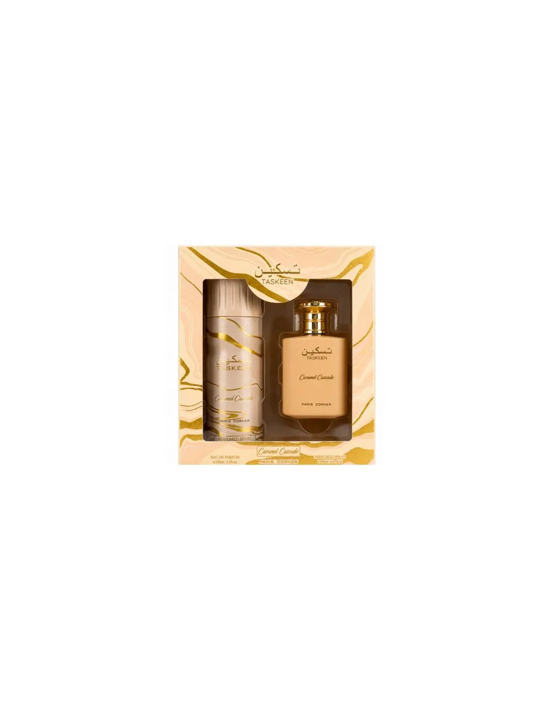 PARIS CORNER Paris Corner Taskeen Caramel Cascade Edp Spray 100 ml Sets Desodorante Spray 200 ml Parfüm