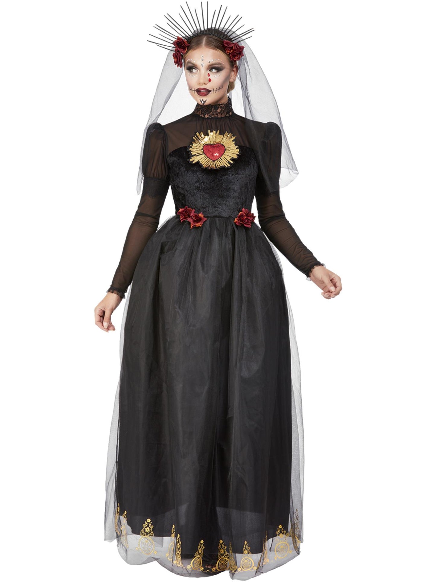 Smiffys DOTD LADY Sacred Heart Bride Kostüm in Schwarz für Damen – Produktansicht