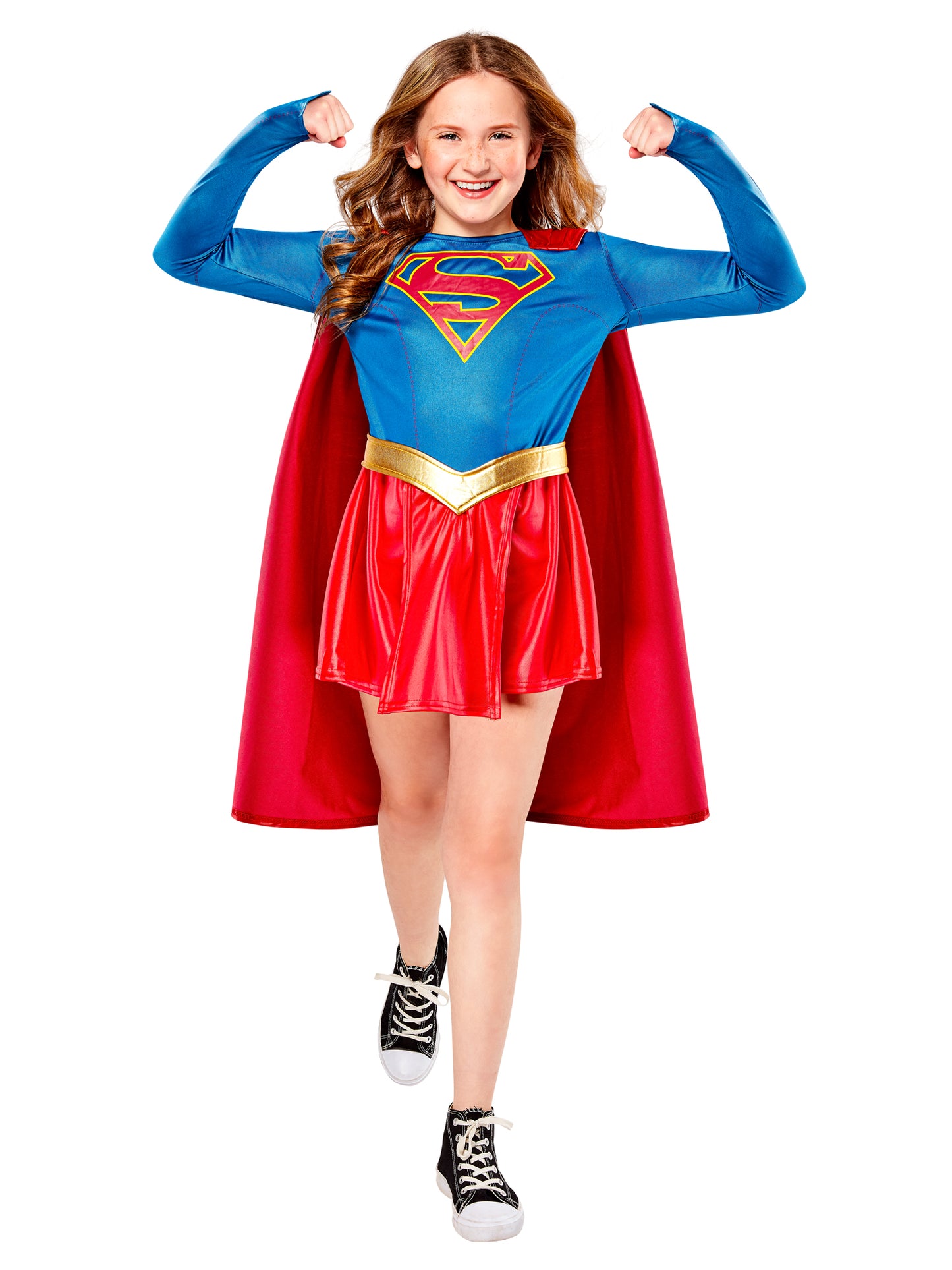 Rubies Supergirl Kinderkostüm für Mädchen mit Kleid und Umhang – Produktansicht