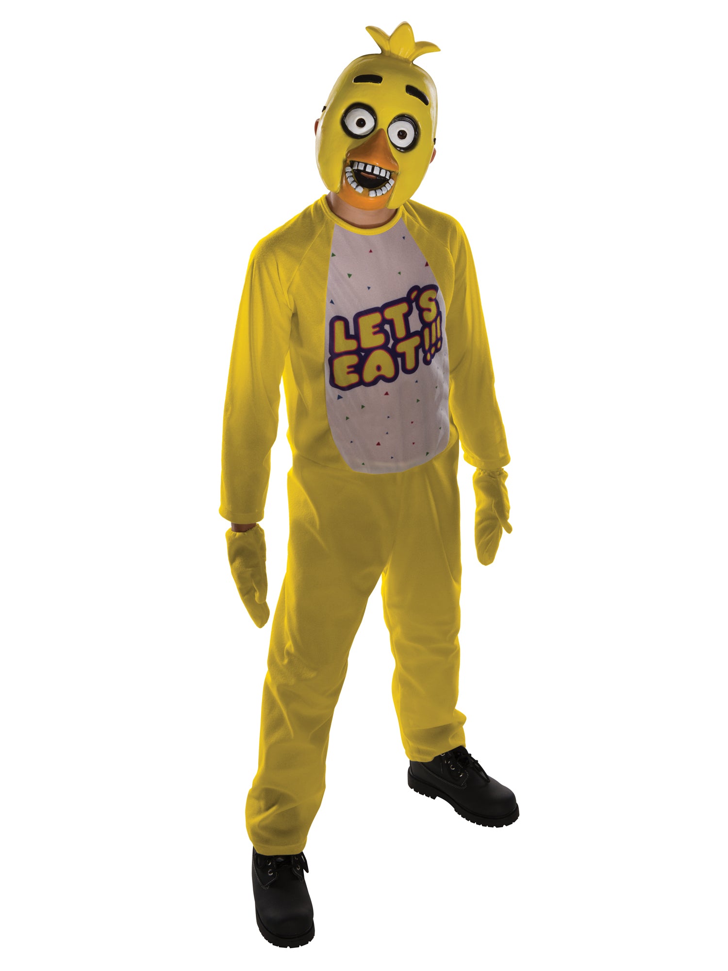 Rubies Chica Kinderkostüm aus Five Nights at Freddy’s mit Overall, Mitts und Maske
