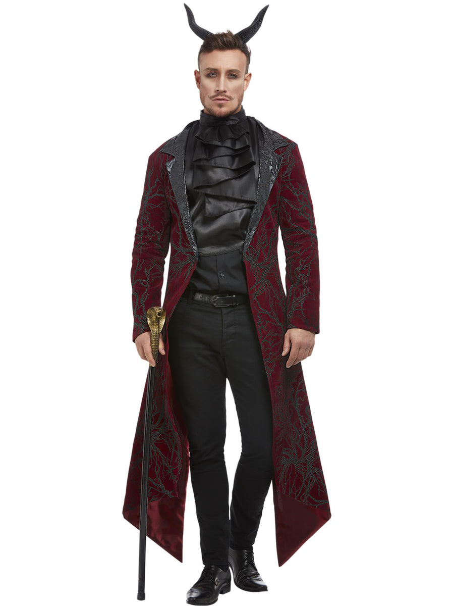 Smiffys rotes Devil Teufelskostüm für Herren mit Jacke Cravat und Hörnern – Produktansicht
