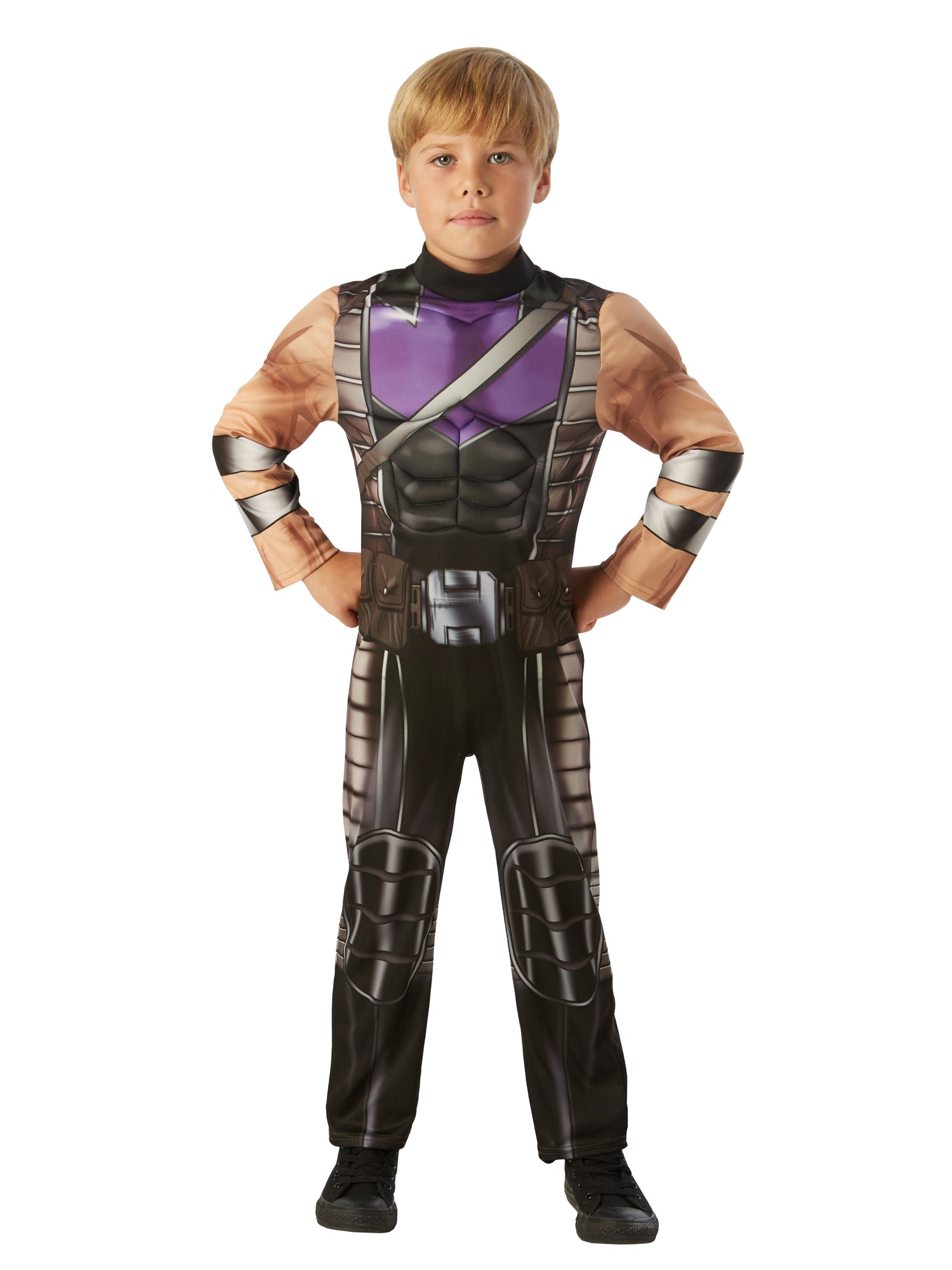 Rubies Marvel Hawkeye Kinderkostüm für Jungen gepolsterter Overall – Detailansicht