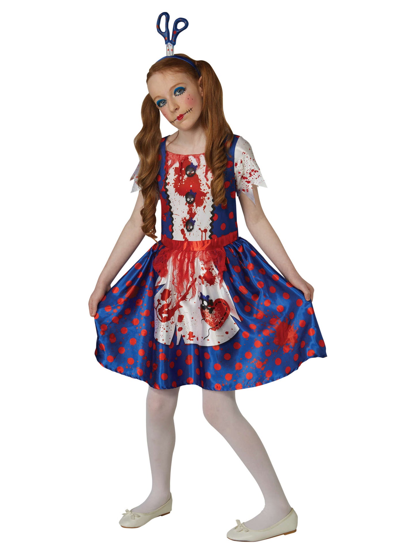 Rubies Rag-Doll-Kinderkostüm für Mädchen mit Kleid und Stirnband – Produktansicht