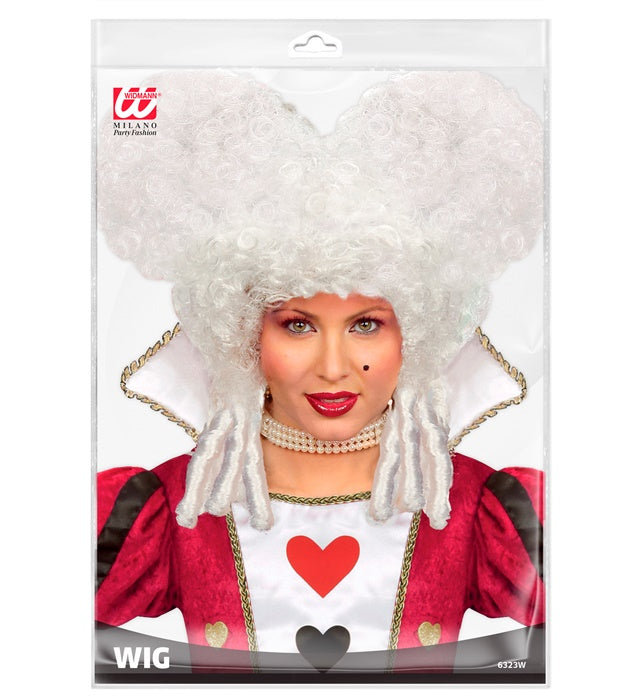 Weiße Barockperücke im klassischen Stil für Fasnacht und Kostüme