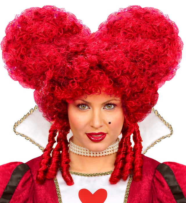 Bordeauxfarbene Barockperücke im voluminösen Stil für Fasnacht und Mottopartys