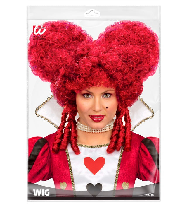Bordeauxfarbene Barockperücke im voluminösen Stil für Fasnacht und Mottopartys