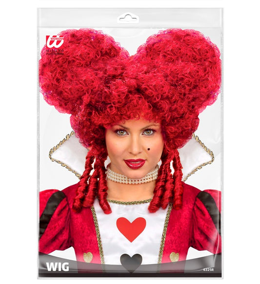 Bordeauxfarbene Barockperücke im voluminösen Stil für Fasnacht und Mottopartys