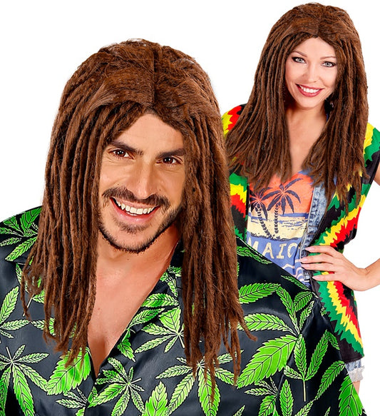 Braune Dreadlocks-Perücke als Kostümzubehör für Fasnacht und Karneval