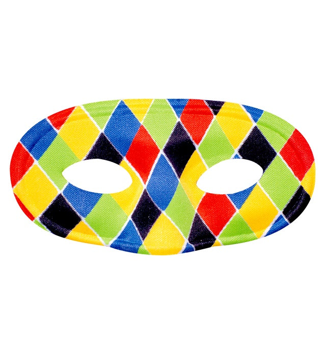 Harlekin Augenmaske mit klassischem Rautenmuster in Schwarz und Weiss