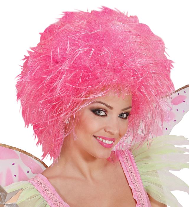 Neonpinke Fee-Perücke für Fasnacht und Mottopartys