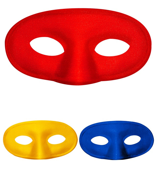 Masquerade Augenmaske in den Farben Rot, Blau und Gelb für Fasnacht und Mottoparty