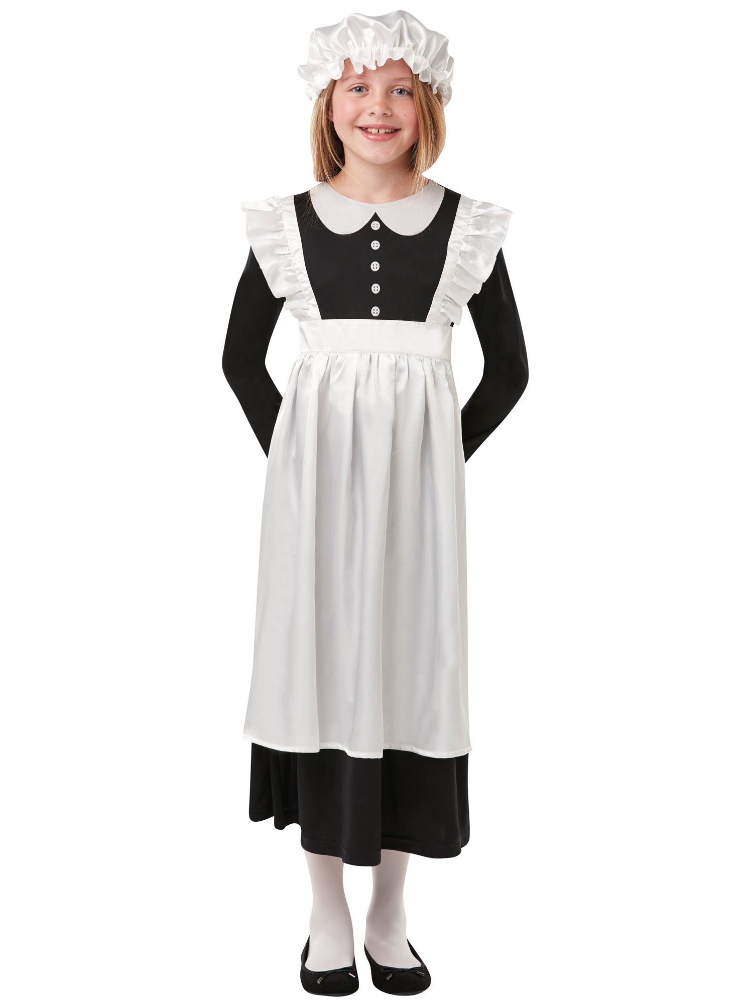 Rubies Victorian Maid Kinderkostüm für Mädchen mit Kleid, Schürze und Haube – Produktansicht