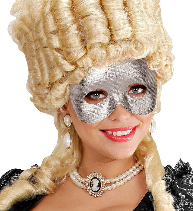 Silberne Phantom Augenmaske für Fasnacht und Karneval