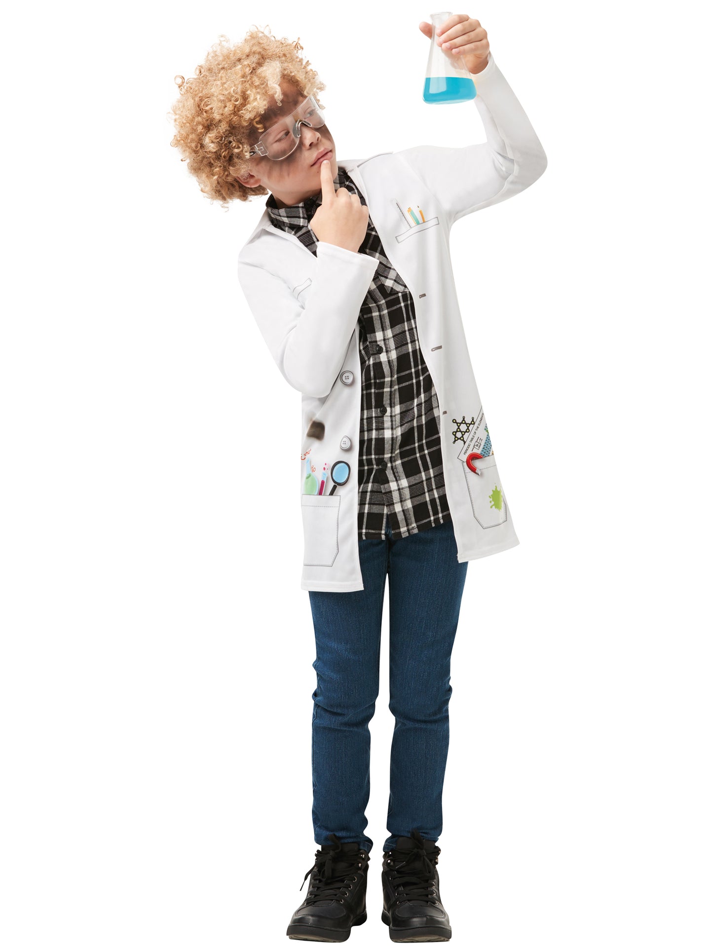 Rubies Mad Scientist Kinderkostüm für Jungen mit bedruckter Jacke – Produktansicht