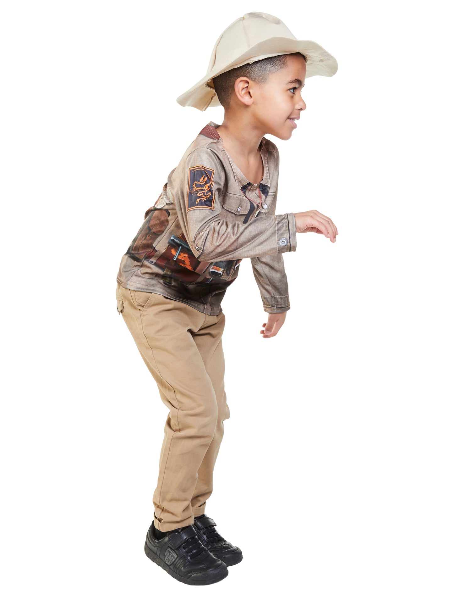 Rubies Dino Explorer Kinderkostüm für Jungen mit Hut – Seitenansicht