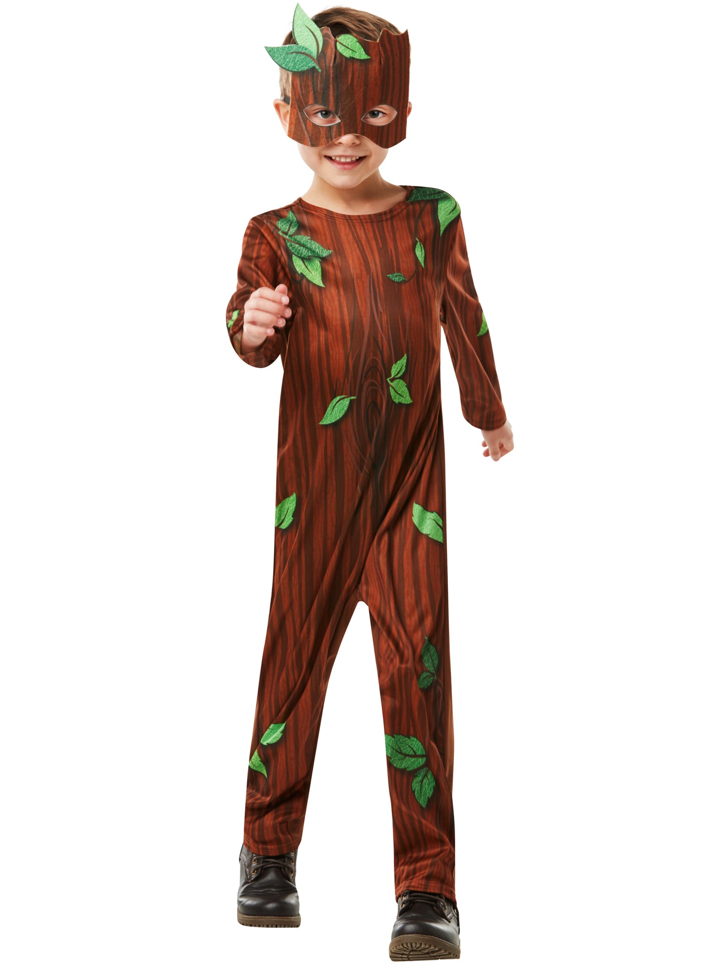 Rubies STICKMAN Twig Boy Kinderkostüm mit Overall und Maske – Rückansicht