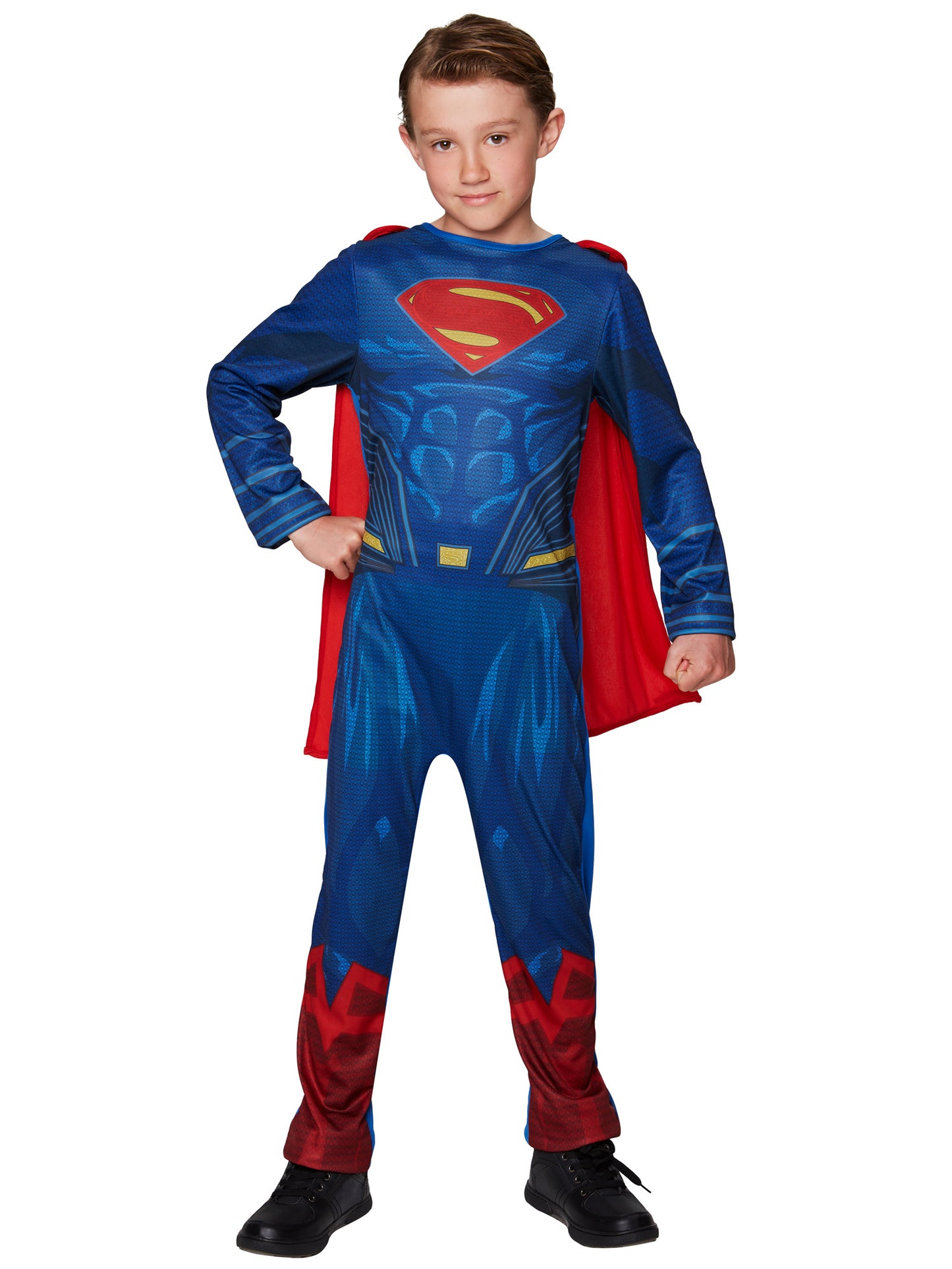 Rubies Superman Kinderkostüm für Jungen mit Overall und abnehmbarem Umhang – Rückansicht