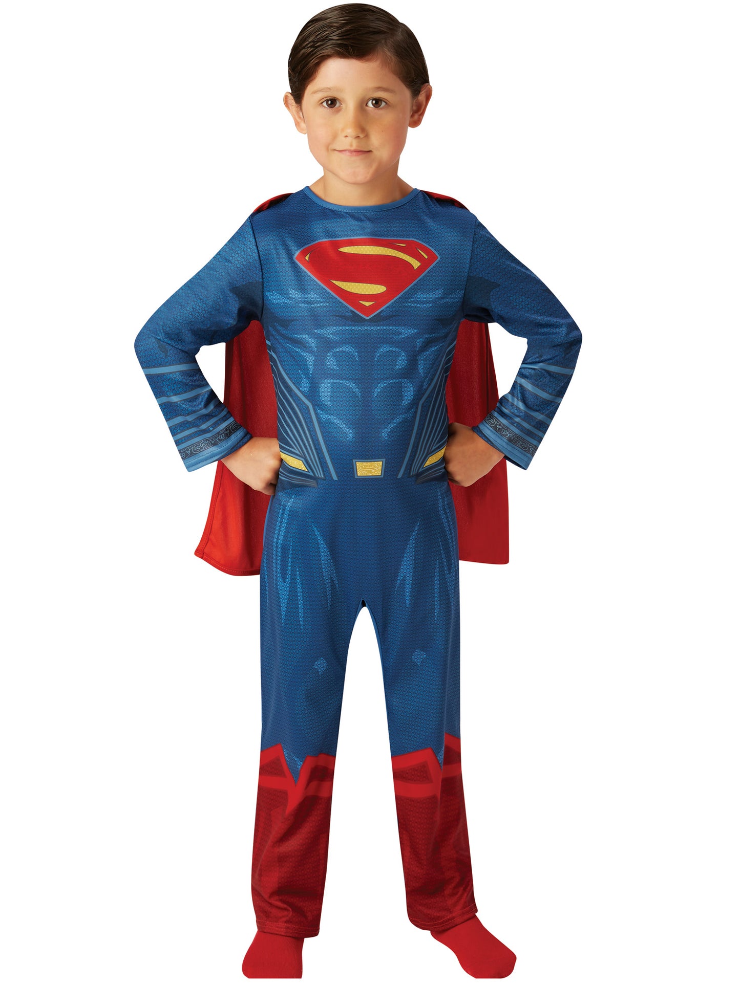 Rubies Superman Kinderkostüm für Jungen mit Overall und abnehmbarem Umhang – Rückansicht