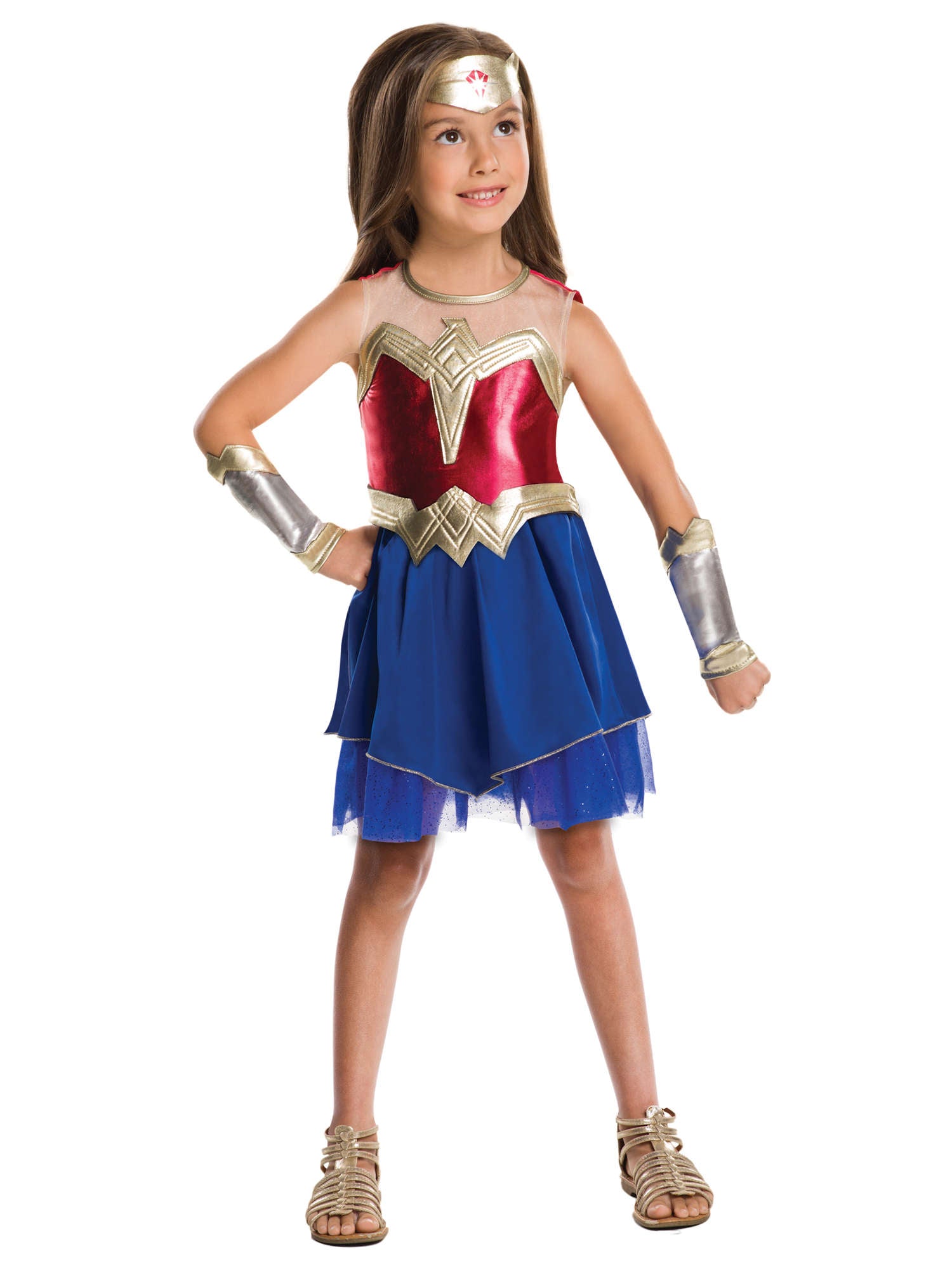 Rubies Wonder Woman Kinderkostüm für Mädchen mit Kleid und Kopfschmuck