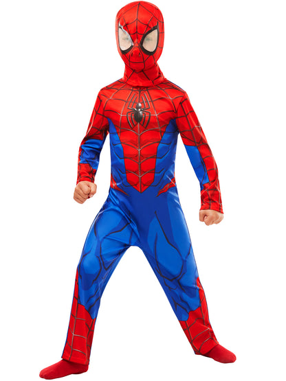 Rubies Spider-Man Kinderkostüm für Jungen mit Overall und Snood – Seitenansicht