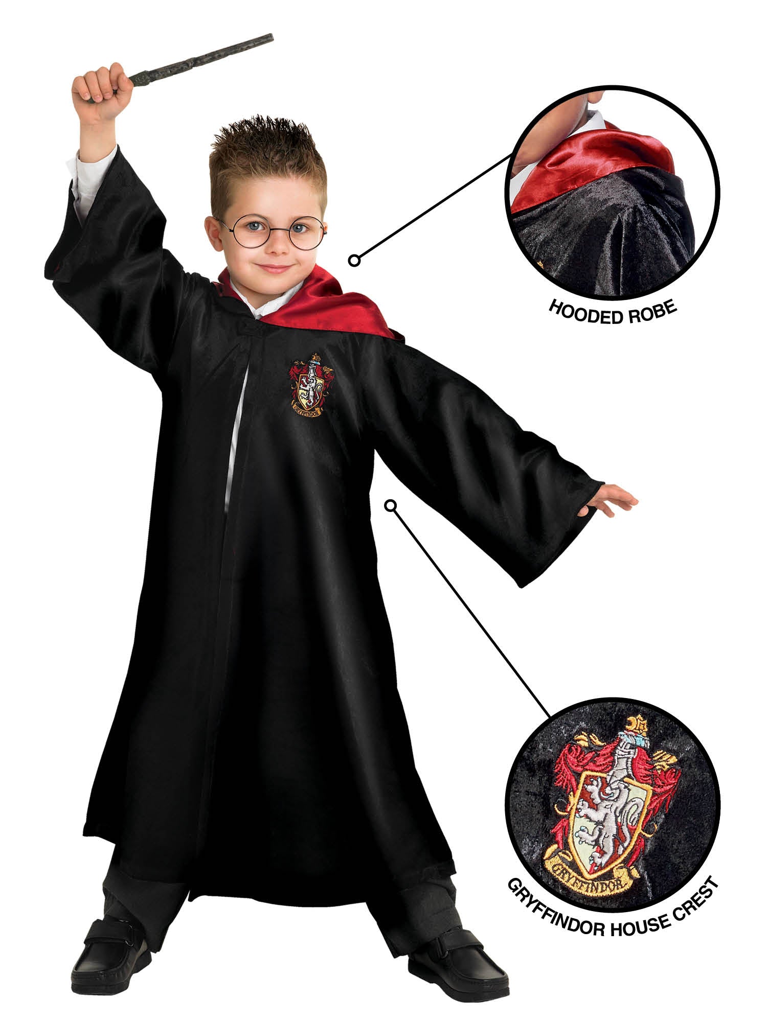 Rubies Harry Potter Kinderkostüm für Jungen mit Kapuzenrobe – Seitenansicht