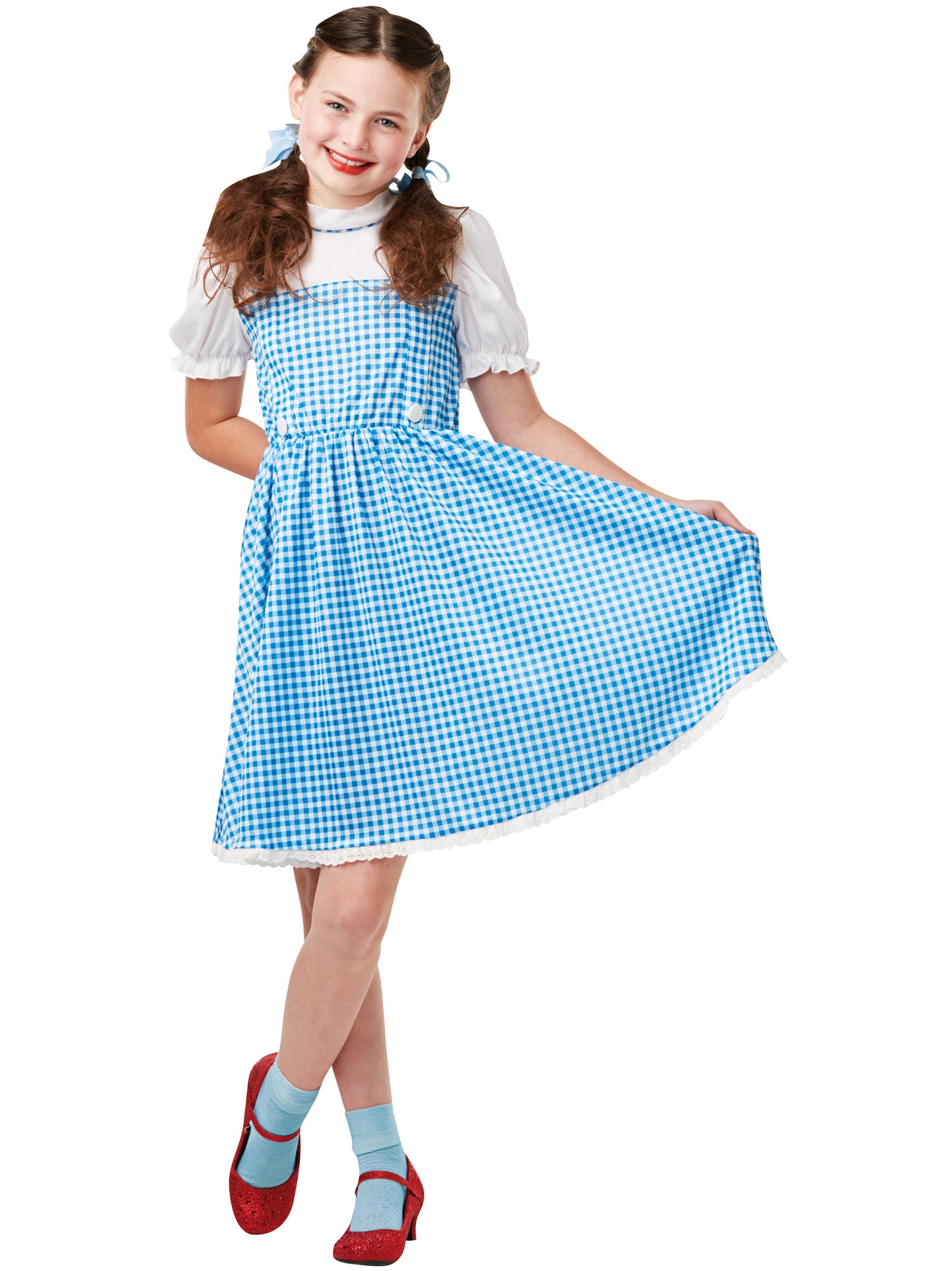Rubies Dorothy Kinderkostüm für Mädchen mit Kleid und Haarschleifen – Produktansicht