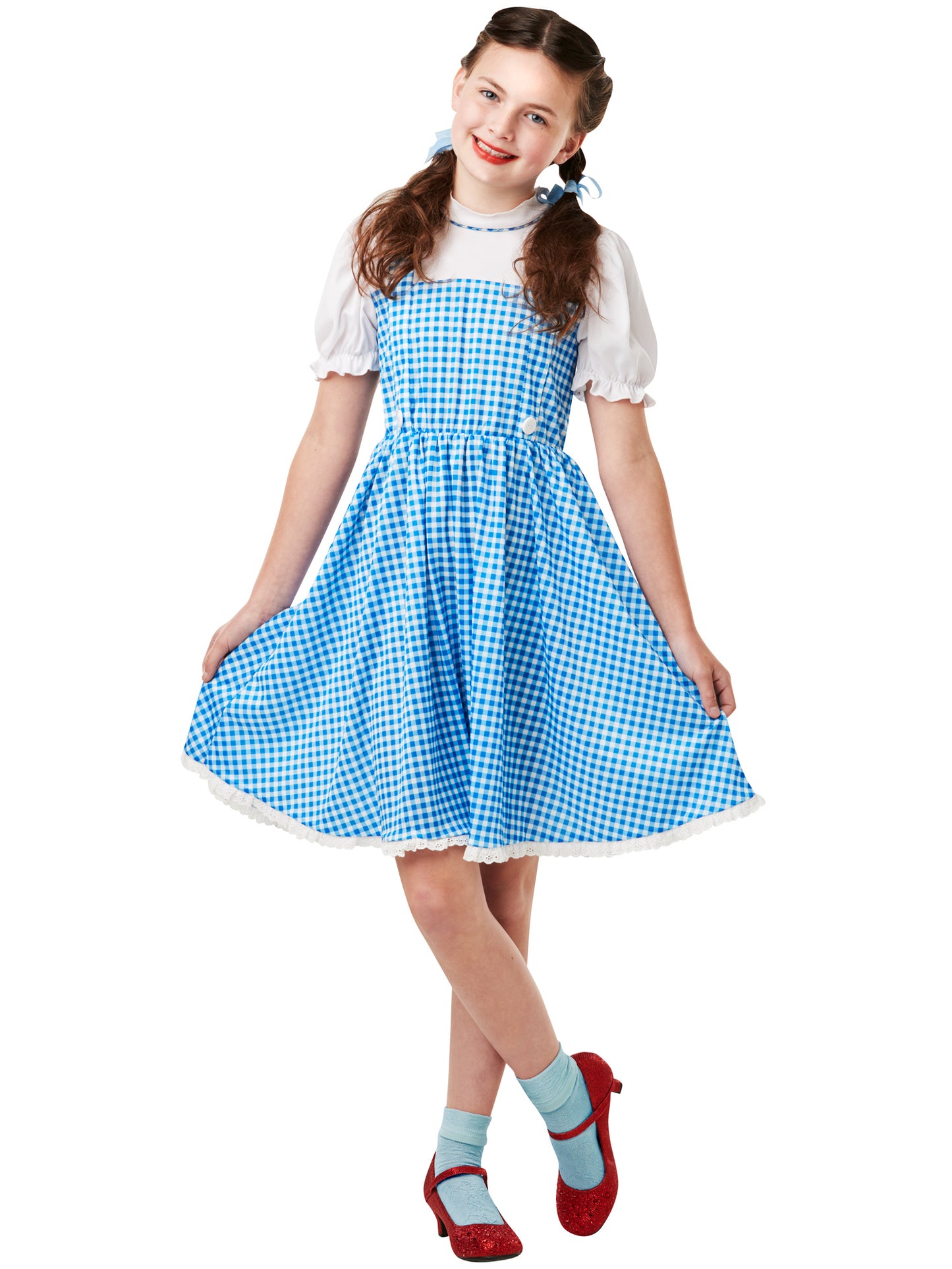 Rubies Dorothy Kinderkostüm für Mädchen mit Kleid und Haarschleifen – Seitenansicht