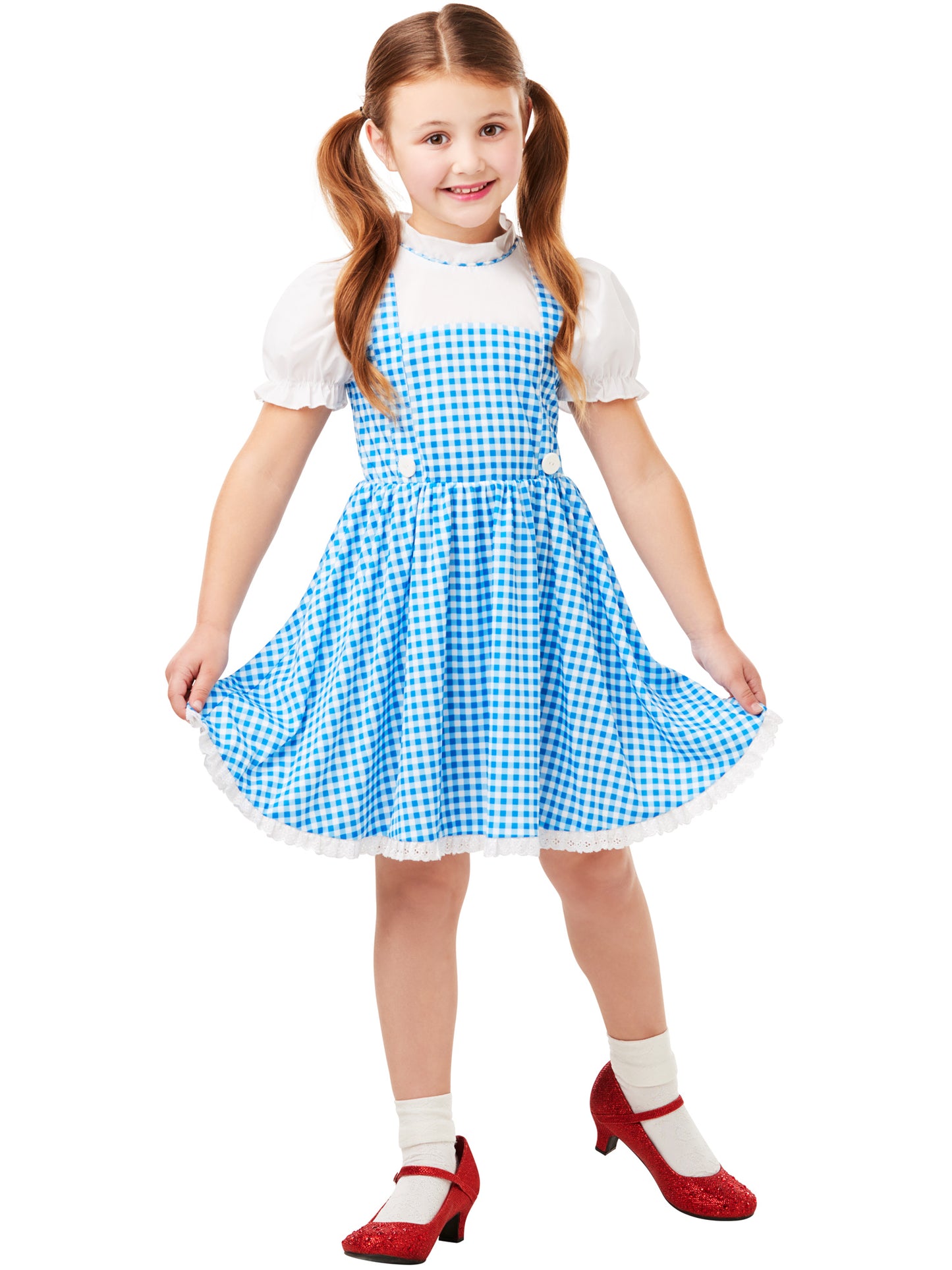 Rubies Dorothy Kinderkostüm für Mädchen mit Kleid und Haarschleifen – Rückansicht