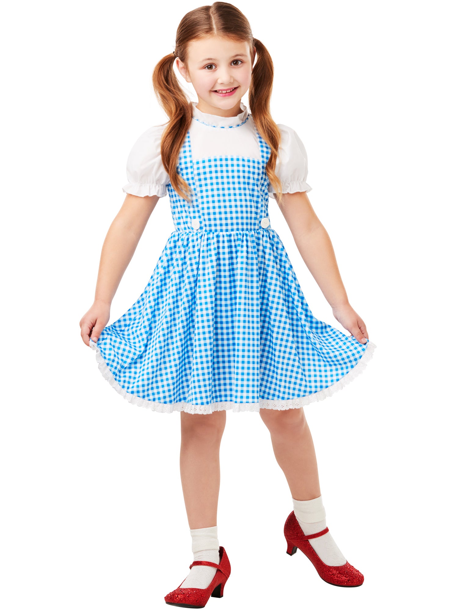 Rubies Dorothy Kinderkostüm für Mädchen mit Kleid und Haarschleifen – Rückansicht
