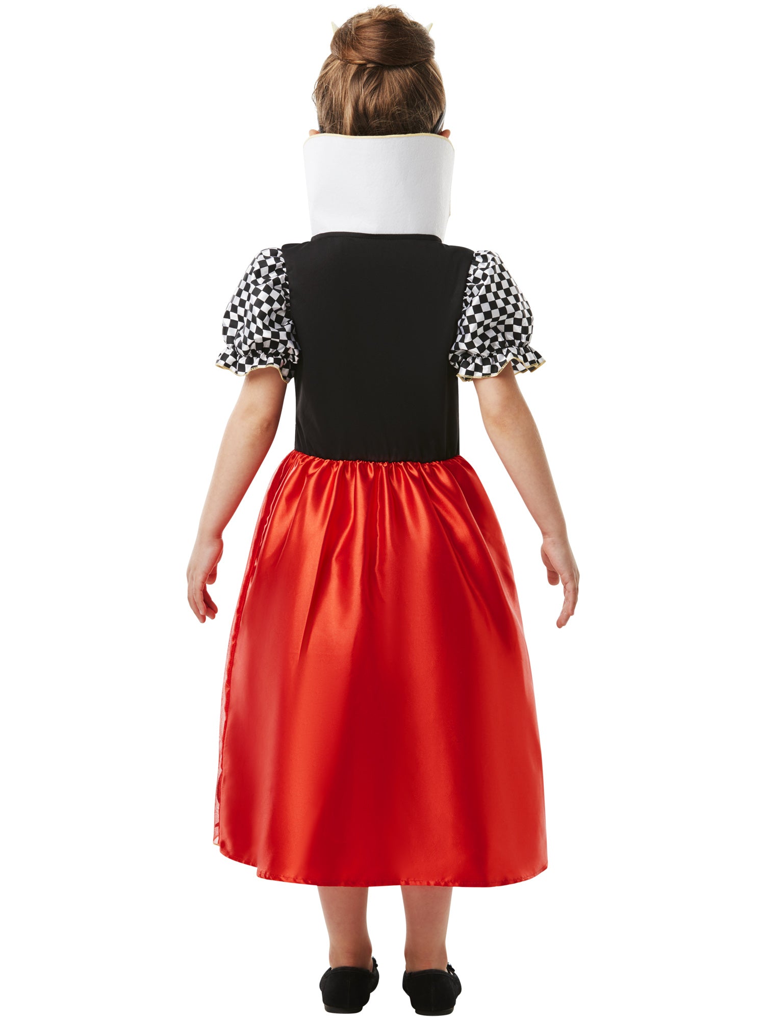Rubies Red Queen Kinderkostüm für Mädchen mit Kleid und Krone – Detailansicht
