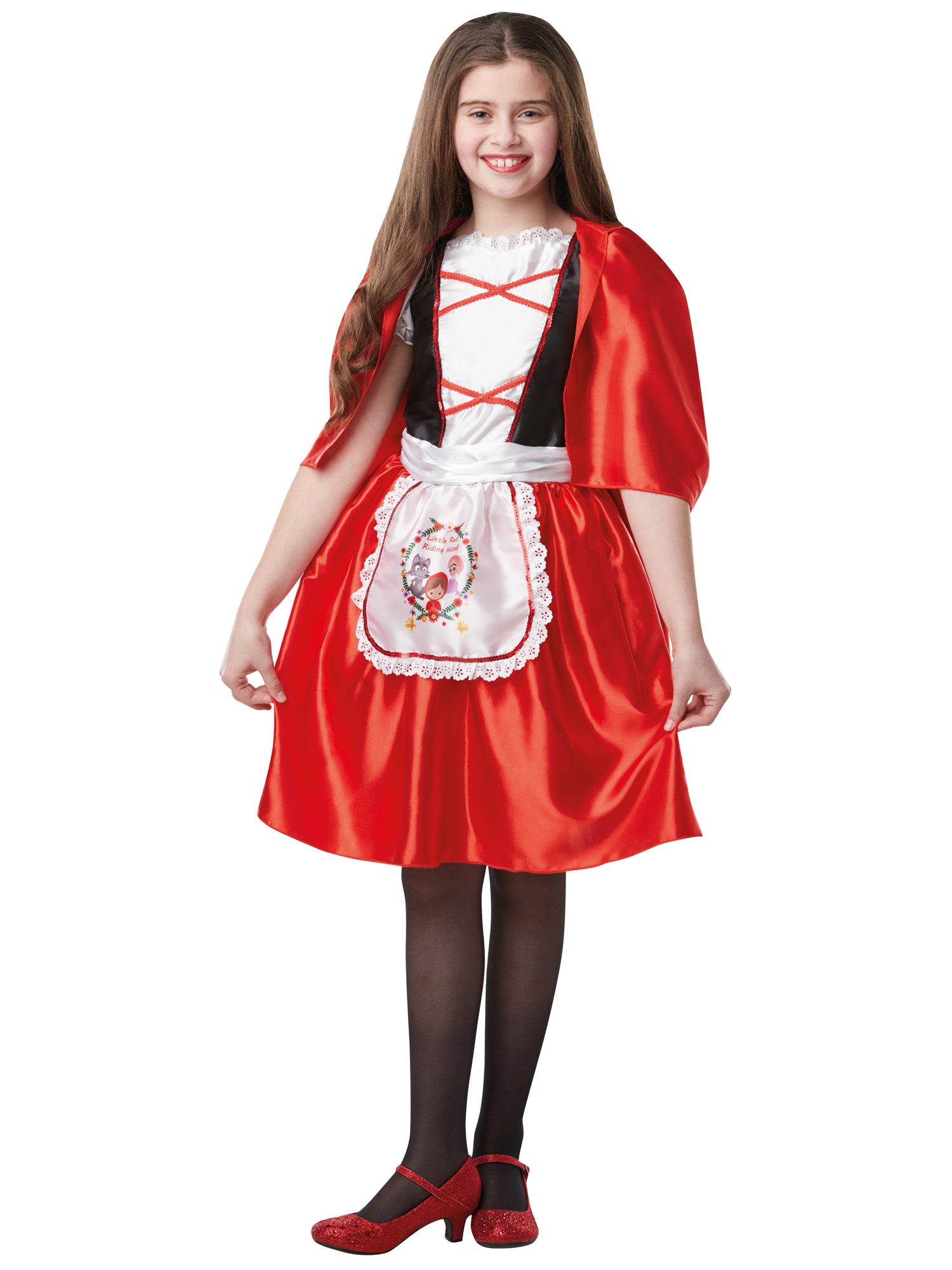 Rubies Rotkäppchen Kinderkostüm für Mädchen mit Kleid und Kapuzenumhang – Produktansicht