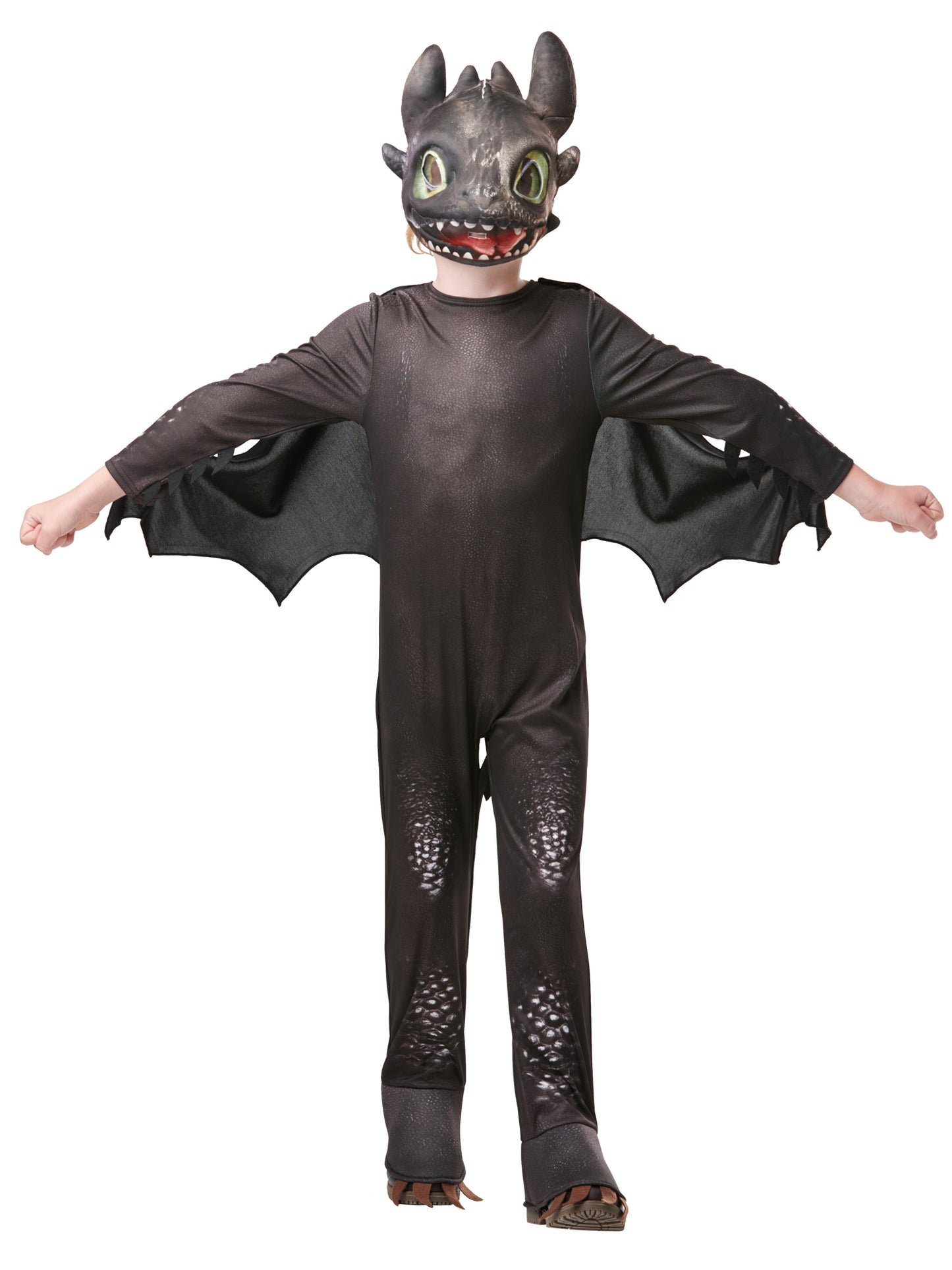 Rubies Toothless Kinderkostüm für Jungen mit Overall, Flügeln und Maske – Detailansicht