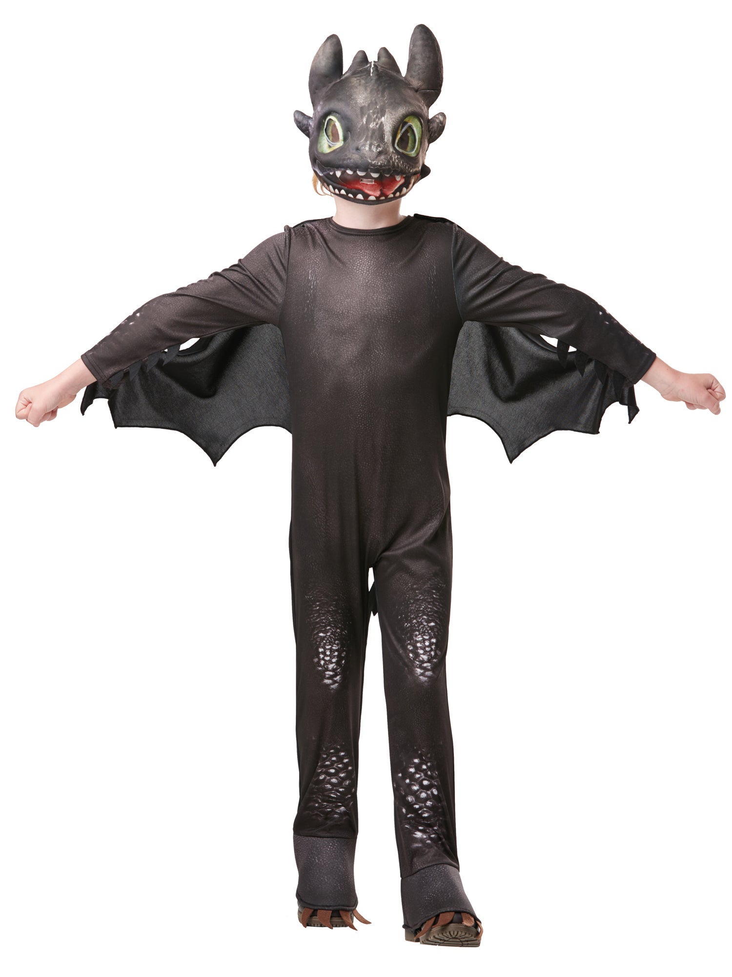 Rubies Toothless Kinderkostüm für Jungen mit Overall, Flügeln und Maske – Detailansicht