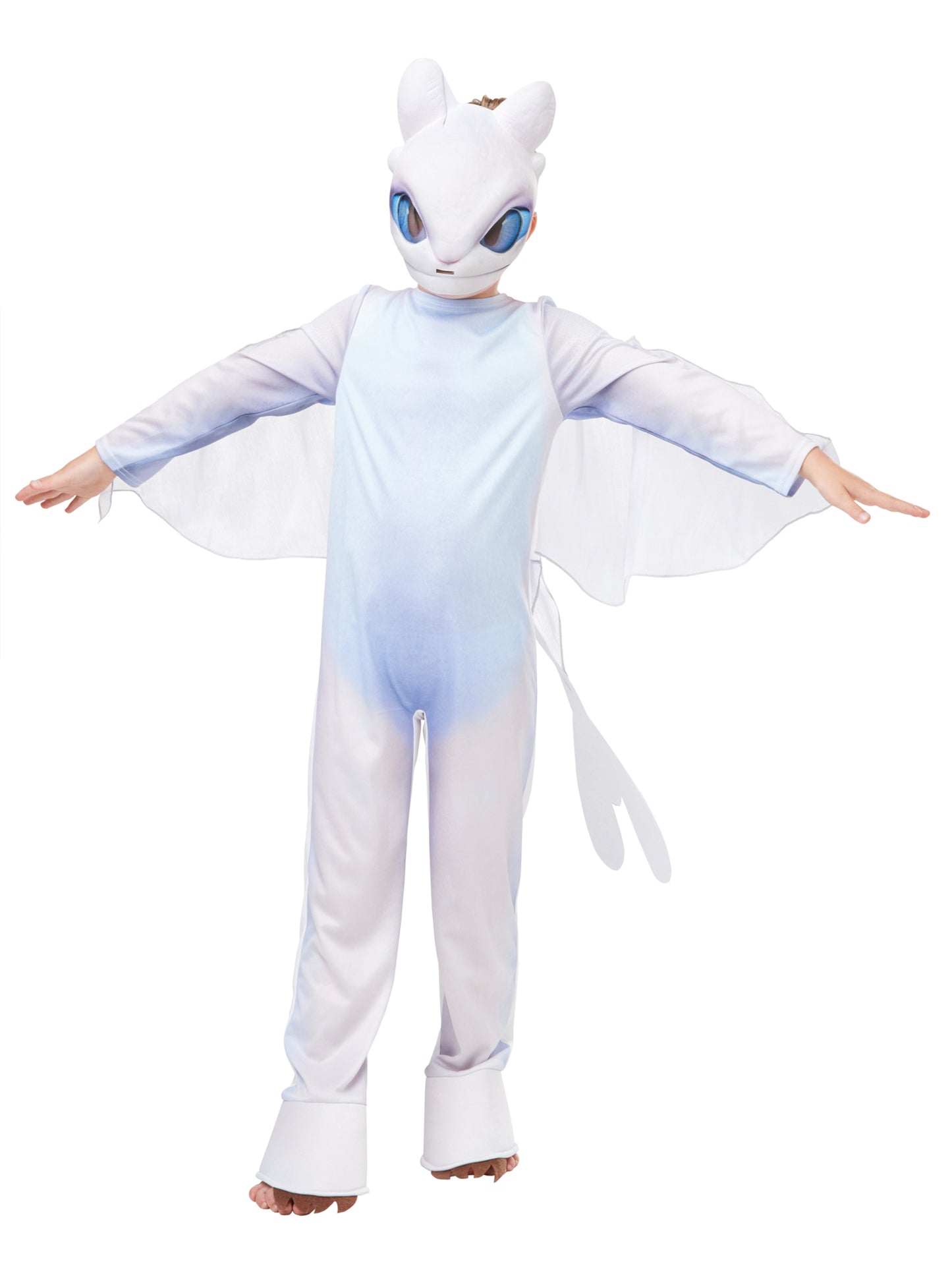 Rubies Light Fury Deluxe Kinderkostüm mit Overall, Flügeln und Maske – Produktansicht