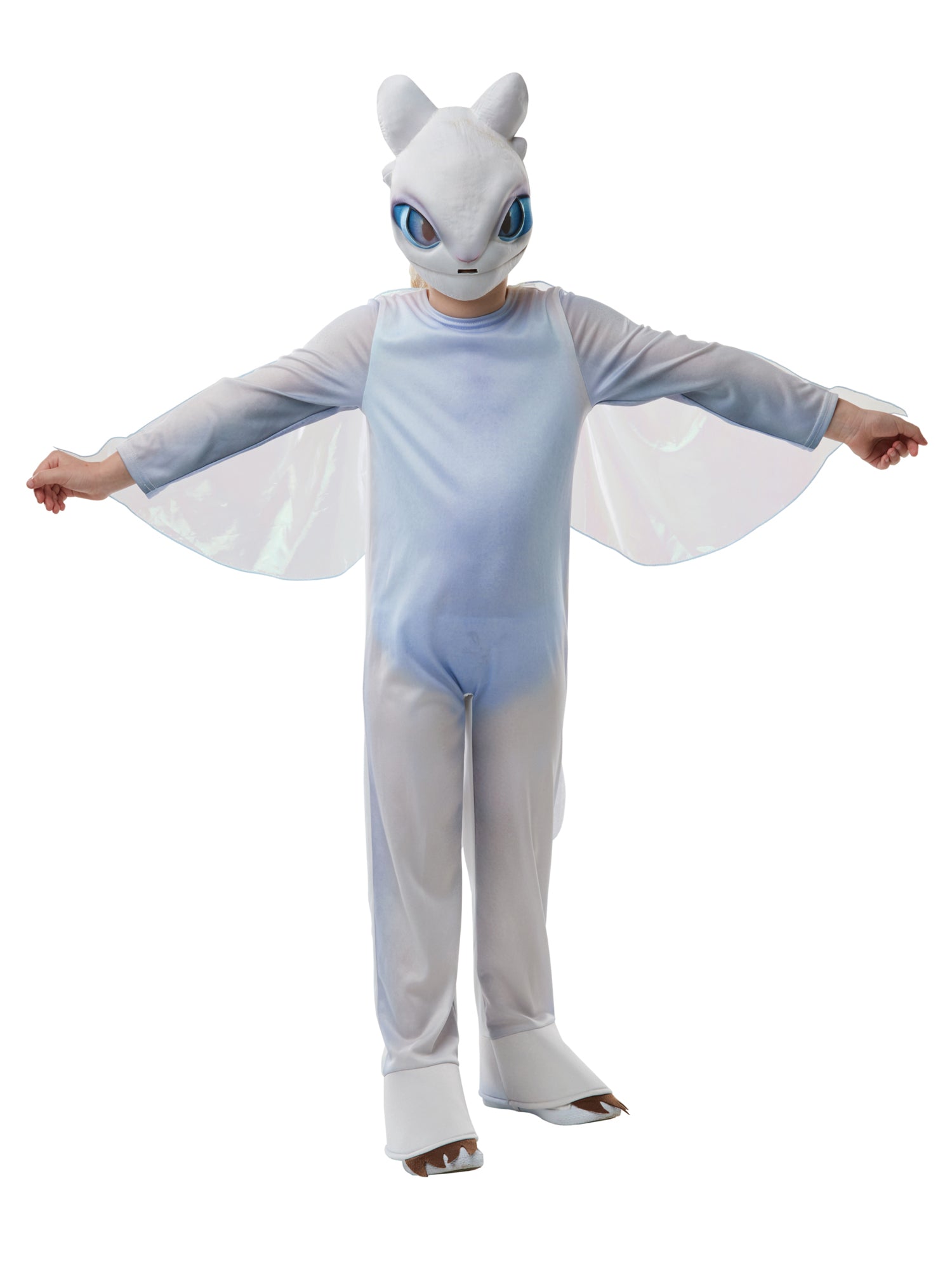 Rubies Light Fury Deluxe Kinderkostüm mit Overall, Flügeln und Maske – Detailansicht