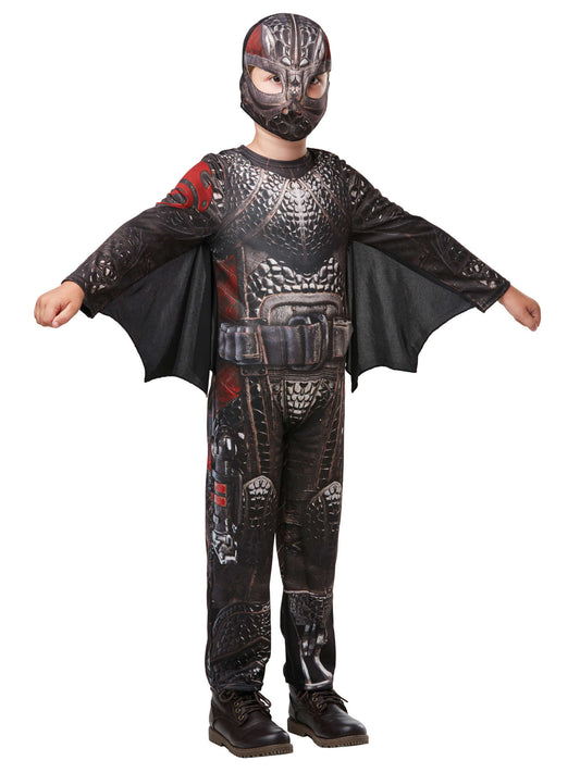 Rubies Hiccup Kinderkostüm im Battlesuit-Design mit Overall, Flügeln und Snood – Produktansicht