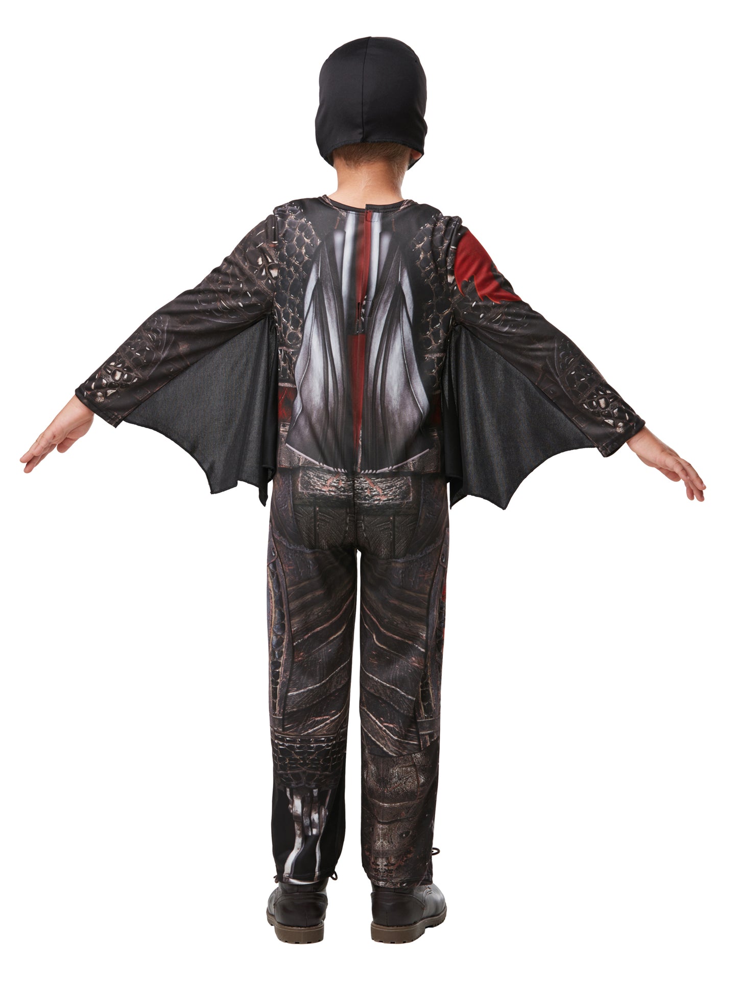 Rubies Hiccup Kinderkostüm im Battlesuit-Design mit Overall, Flügeln und Snood – Seitenansicht