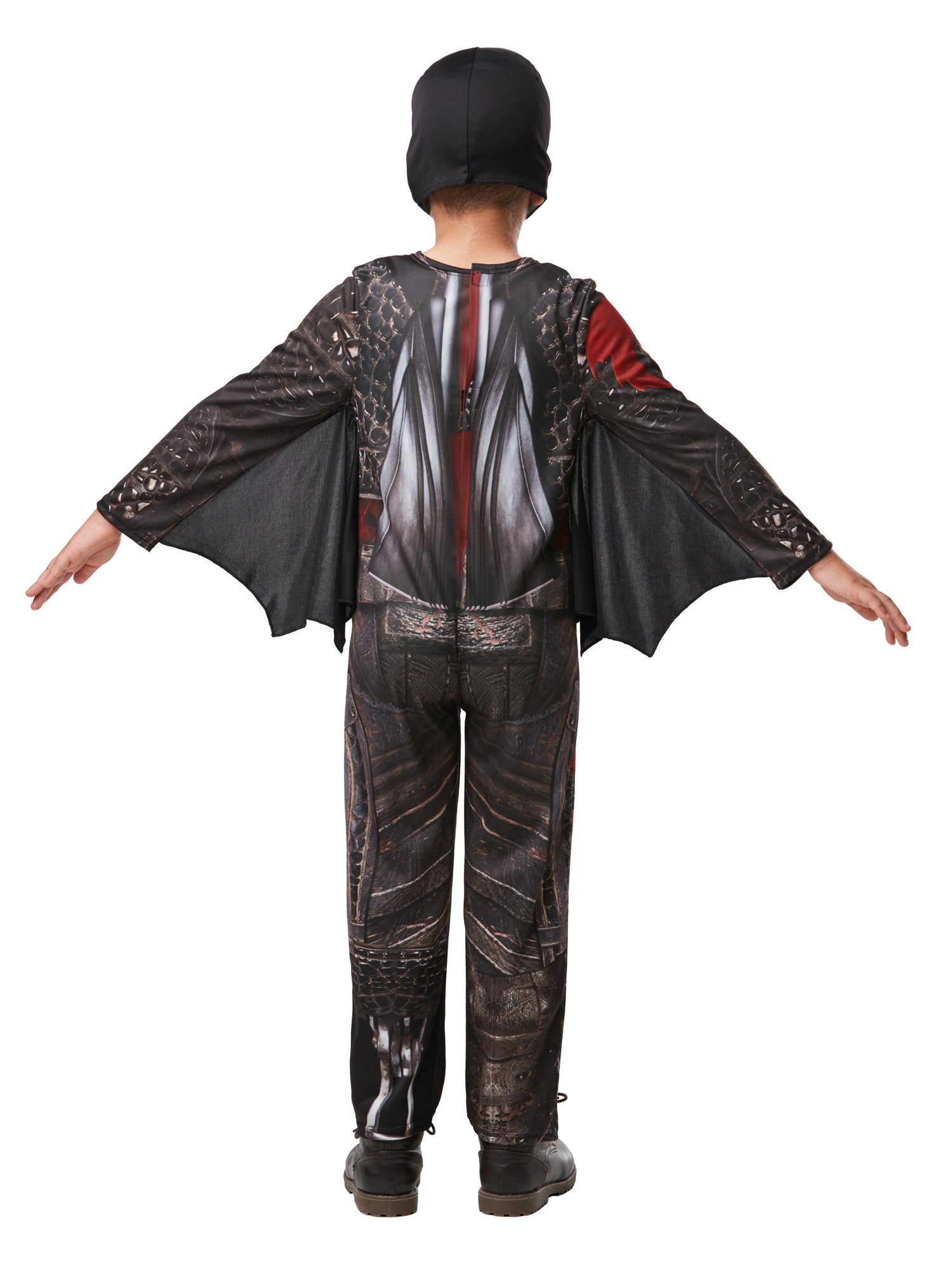 Rubies Hiccup Kinderkostüm im Battlesuit-Design mit Overall, Flügeln und Snood – Seitenansicht
