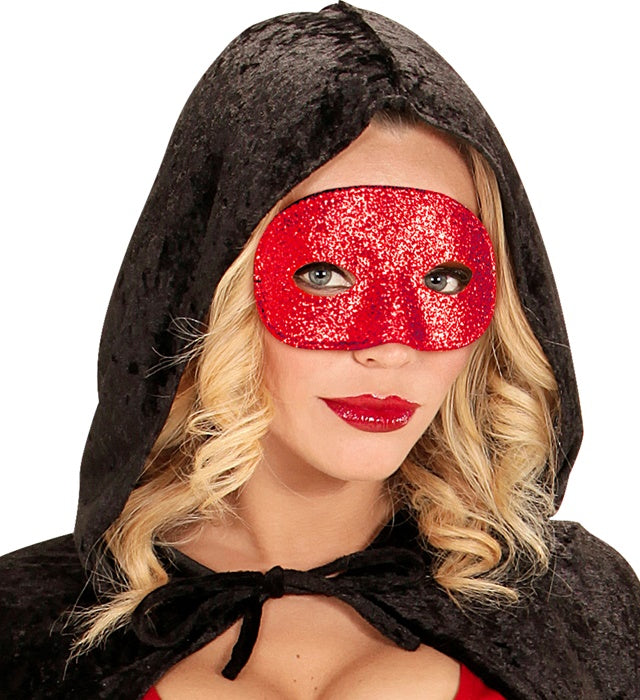Rote Acapulco Augenmaske für Fasnacht und Karneval