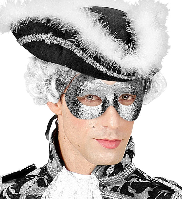 Silberne Fidelio Augenmaske für Fasnacht und Karneval