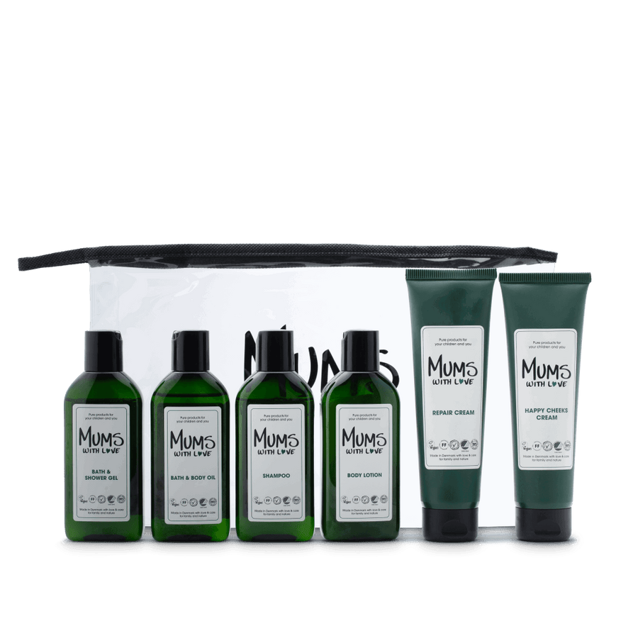 Mums With Love Starter-Set mit Body Lotion, Haarshampoo, Duschgel und Badeöl, 4 x 100 ml