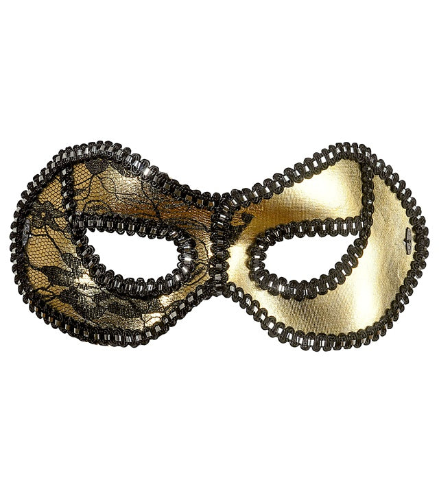 Elegante schwarze Augenmaske mit filigranem Spitzenbesatz für Fasnacht