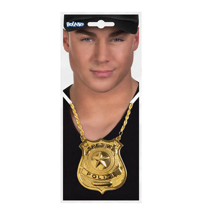 Boland Halskette mit Special Police Abzeichen in Gold – Seitenansicht