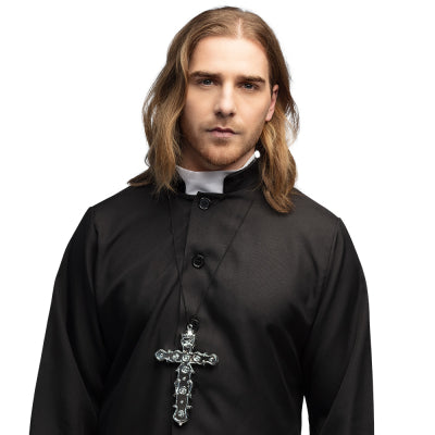 Boland Priesterkreuz-Halskette aus Silber mit kleinen Rosen
